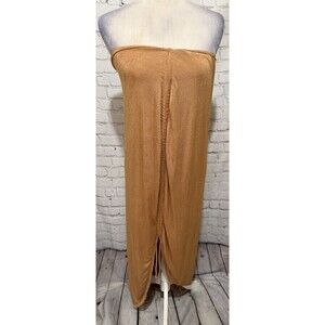 Jluxlabel Gold Slinky Strapless Long Maxi Dress XXL